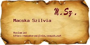 Macska Szilvia névjegykártya