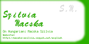 szilvia macska business card